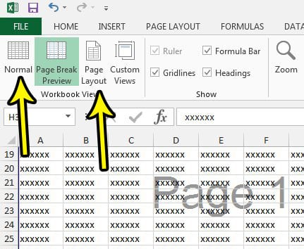 view page breaks in excel for mac